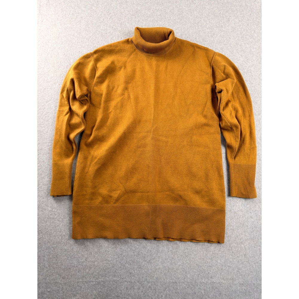 Free Assembly Mustard Yellow Turtleneck Sweater Long Sleeve Ribbed Knit Small